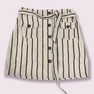 Blu Pepper Cotton/Linen Paper Bag A Line Skirt